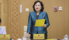 Thống đốc NHNN Nguyễn Thị Hồng phát biểu tại phiên họp (Ảnh: SBV)