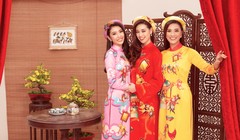 Top 3 Hoa hậu Hoàn vũ 2019 trong áo dài của NTK Thủy Nguyễn gửi lời chúc mừng năm mới 2020