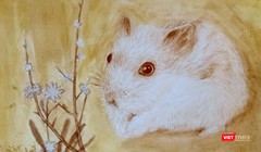 Tranh chuột đón Tết Canh Tý 2020 được vẽ bằng màu tự nhiên 