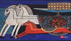 Một phần bức "Tam mã" của họa sĩ Vũ Đình Tuấn (Ảnh: BTC cung cấp) 