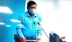 Ông Nguyễn Toàn Thắng, Giám đốc Sở TNMT TP.HCM tại cuộc họp báo chiều 28/3 (Ảnh chụp lại màn hình video ghi lại cuộc họp)