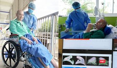 Bệnh nhân 91 đã hồi phục hoàn toàn, rời khỏi máy móc hỗ trợ, sẽ về Anh ngày 12/7 tới (Ảnh: Hòa Bình ghép) 