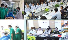 Cuộc hội chẩn online quy mô toàn quốc cuối cùng cho Bệnh nhân 91 trước khi về Anh (Ảnh: Hòa Bình ghép) 