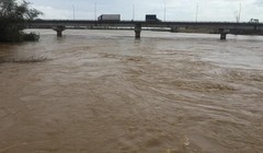 Nước sông Trà Câu đã vượt mức báo động 3 (Ảnh: Báo Quảng Ngãi)