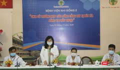 BS.CKII Lê Thị Minh Hồng, Phó giám đốc BV Nhi Đồng 2 phát biểu tại buổi họp báo sáng 2/12 - Ảnh: Hải Linh