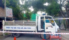 Khu nhà trọ bị phong toả vì liên quan đến 3 người nhập cảnh trái phép (Ảnh: BD) 