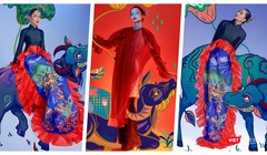 Hoa hậu H’Hen Niê tôn vinh tranh dân gian Đông Hồ trong bộ ảnh Tết (Ảnh: Nguyễn Minh Đức) 