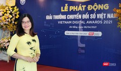 TS Nguyễn Quang Như Quỳnh - Giảng viên Khoa Khoa học Công nghệ tiên tiến - Trường Đại học Bách Khoa - Đại học Đà Nẵng tại cuộc họp báo phát động Giải thưởng chuyển đổi số Việt Nam 2021 (Ảnh: Hoà Bình) 