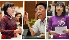 Các đại biểu có ý kiến về Quốc hội điện tử (Ảnh: Hoà Bình ghép) 