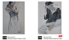 Tác phẩm trưng bày trong triển lãm "Nét và Hình" của hoạ sĩ Nguyễn Dương Đính (Ảnh: Họa sĩ cung cấp) 