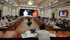 Toàn cảnh cuộc họp Ban Chỉ đạo phòng, chống dịch quốc gia với TP.HCM, đánh giá lại 7 ngày giãn cách xã hội toàn thành phố - Ảnh: Huyền Mai