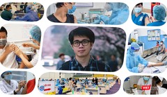 Tiêm chủng COVID-19 trong tâm dịch TP.HCM. Ảnh: Hoà Bình ghép