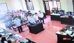 Hoàng Công Lương và 5 bị cáo tại phiên tòa phúc thẩm.