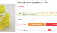 Sản phẩm Miss White được bày bán trên một trang web.