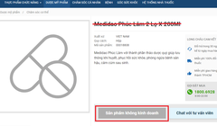 Một trang web đã ngừng kinh doanh và gỡ ảnh sản phẩm Medidao sau khi có thông báo thu hồi 
