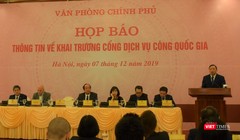 Buổi họp báo thông tin về khai trương Cổng dịch vụ công Quốc gia ngày 7/12.