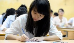 Thí sinh trước giờ làm bài thi. 