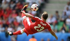 Hình ảnh đáng nhớ của Shaqiri tại Euro 2016.