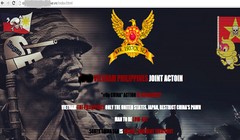 Giao diện của một website bị nhóm 1937cn tấn công cuối tháng 5/2015 với thông điệp liên quan đến xung đột trên Biển Đông giữa Trung Quốc và các nước ASEAN như Việt Nam, Philippines... (Nguổn ảnh: Whitehat.vn)  