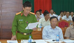 Đại tá Phạm Minh Thắng tại buổi họp báo