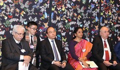 Thủ tướng Nguyễn Xuân Phúc dự Phiên thảo luận “Tương lai nền sản xuất dưới góc độ chiến lược khu vực” trong khuôn khổ Hội nghị Diễn đàn Kinh tế Thế giới - WEF ở Davos, Thụy Sĩ (Ảnh: Chinhphu.vn)