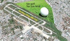 Cụm sân golf Tân Sơn Nhất đang là vấn đề được dư luận quan tâm. Bản đồ minh hoạ: Internet