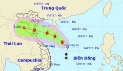 Hướng di chuyển của bão số 2. Ảnh: Trung tâm dự báo Khí tượng Thủy văn Trung ương. 