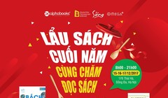 Việc gọi một chương trình Hội sách là "Lẩu sách" và định hướng tiếp cận khách hàng kiểu "bán sách theo cân" đã bị sự phản ứng quyết liệt của cộng đồng. Hình minh họa: poster do Alpha Books công bố.