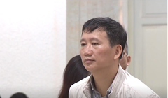 Bị cáo Trịnh Xuân Thanh trong phiên xét xử sáng nay.