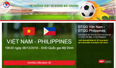 Ảnh chụp màn hình trang bán vé trực tiếp của VFF