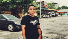 Hình ảnh nữ Đại úy Lê Thị Hiền khi mới đi làm trở lại.