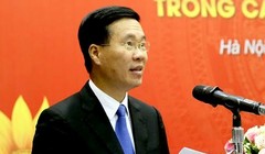 Võ Văn Thưởng, Ủy viên Bộ Chính trị, Bí thư Trung ương Đảng, Trưởng Ban Tuyên giáo Trung ương phát biểu tại Hội thảo.