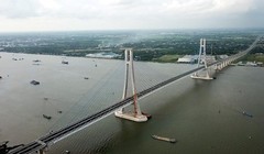 Cầu Vàm Cống bắc qua sông Hậu nối liền TP. Cần Thơ và tỉnh Đồng Tháp. Ảnh: Báo Đồng Tháp.