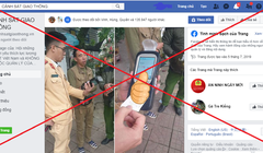 Một fanpage trên Facebook sử dụng tên và phù hiệu của lực lượng CSGT. Ảnh chụp màn hình: A.L.