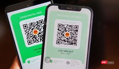 Bản cập nhật của PC-Covid trên iOS hiển thị màu thẻ xanh nhạt để phân biệt với thẻ xanh Covid-19, cũng như cung cấp cách ẩn mã QR mới. Ảnh: TT Công nghệ phòng, chống dịch COVID-19.