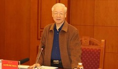 Tổng Bí thư Nguyễn Phú Trọng phát biểu chỉ đạo cuộc họp.