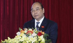 Chủ tịch nước Nguyễn Xuân Phúc, Trưởng Ban Chỉ đạo Cải cách tư pháp Trung ương phát biểu tại hội thảo khoa học.