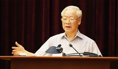 Tổng Bí thư Nguyễn Phú Trọng phát biểu tại Hội nghị. Ảnh: VOV.