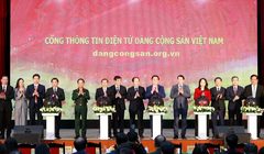 Lãnh đạo Đảng, Nhà nước thực hiện nghi thức bấm nút khai trương và chính thức vận hành Cổng Thông tin điện tử Đảng Cộng sản Việt Nam trên mạng Internet.