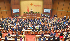 Toàn cảnh lễ khai mạc Kỳ họp thứ Sáu, Quốc hội Khóa XV, vừa diễn ra sáng 23/10.