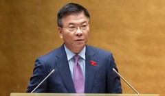 Phó Thủ tướng Chính phủ Lê Thành Long trình bày tờ trình dự án Luật Khoa học, công nghệ và đổi mới sáng tạo. Ảnh: Quochoi.vn