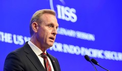 Quyền Bộ trưởng Quốc phòng Mỹ Patrick Shanahan phát biểu tại Đối thoại Shangri-La (Ảnh: NBC)