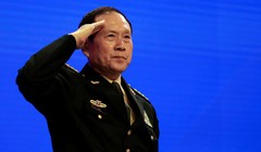 Ông Ngụy Phượng Hòa phát biểu tại Đối thoại Shangri-La sáng 2/6 (Ảnh: Guardian)