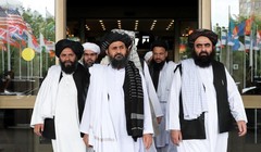 Phái đoàn của Taliban sau một cuộc đàm phán với giới chức Afghanistan ở Moscow, Nga ngày 30/5/2019 (Ảnh: Reuters)