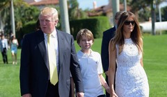Đệ nhất phu nhân Mỹ Melania Trump cùng chồng và con trai út (Ảnh: Getty)
