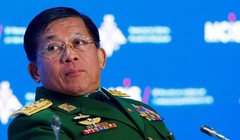 Tổng tư lệnh quân đội Myanmar Min Aung Hliang (Ảnh: AFP)