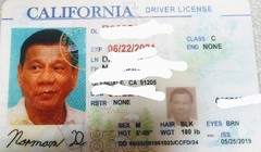 Tấm bằng lái xe giả có gắn ảnh của Tổng thống Philippines Rodrigo Duterte (Ảnh: RT)