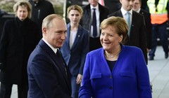Tổng thống Nga Vladimir Putin và Thủ tướng Đức Angela Merkel trong cuộc gặp tại Berlin ngày 19/1/2020 (Ảnh: Reuters)