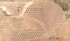 Hình ảnh vệ tinh cho thấy 119 địa điểm xây dựng hầm chứa ICBM đang được xây dựng ở sa mạc phía Tây Trung Quốc (Ảnh: Planet)