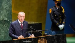 Tổng thống Thổ Nhĩ Kỳ Recep Tayyip Erdogan phát biểu tại Đại Hội đồng LHQ (Ảnh: Kommersant)